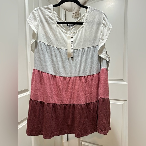 BloomChic Plus Size 2XL Color Block Contrast Cap Sleeve Tank Top us18-20 - Picture 5 of 8